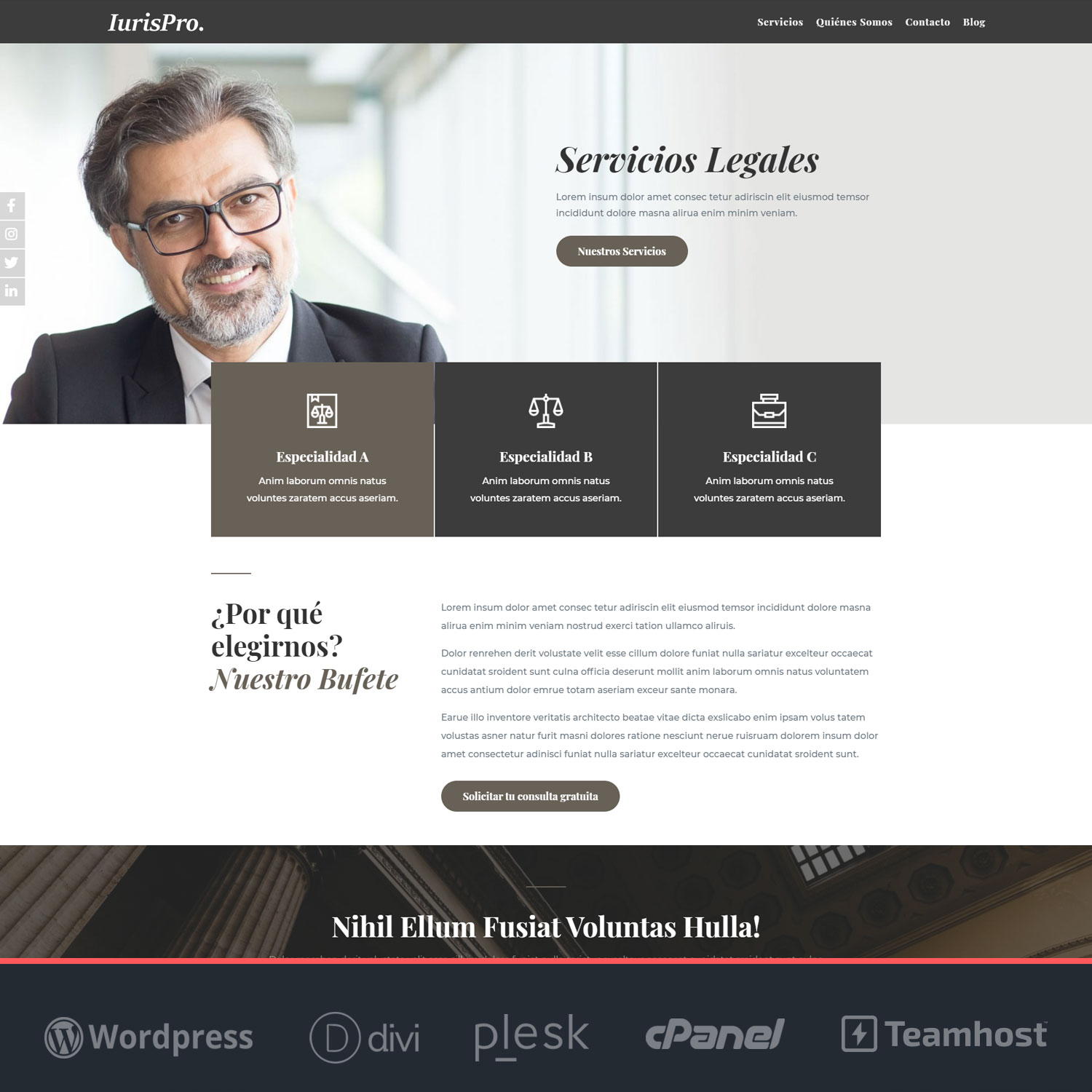 Crear página web para abogados con WordPress