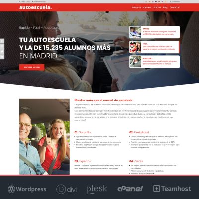 crear pagina web Wordpress Autoescuelas