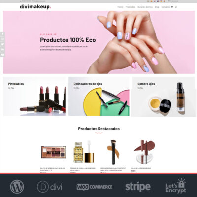 Crear tienda online Woocommerce y Divi de cosmética y belleza